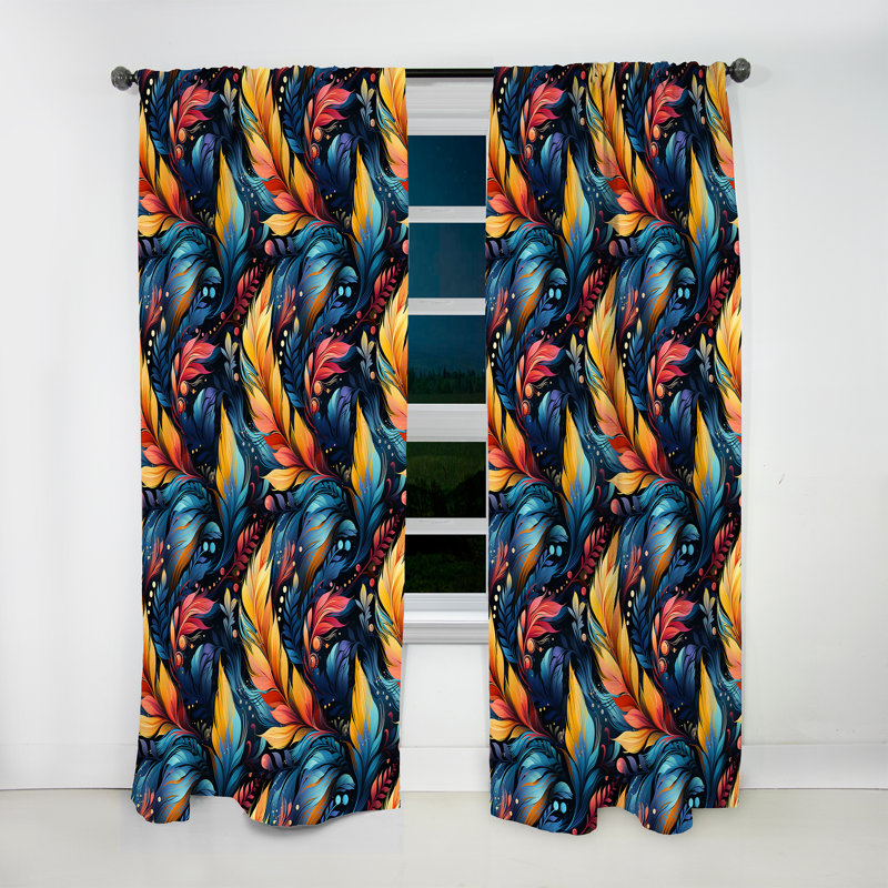 Motif artistique bohémien - rideau en velours bohémien - obscurcissant - 1 panneau, L 52 po x L 120 po