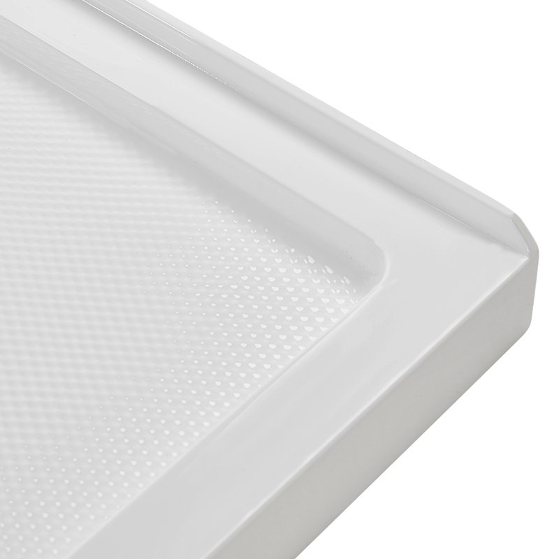 Base de douche carrée en acrylique l 36 po x P 36 po, bonde incluse