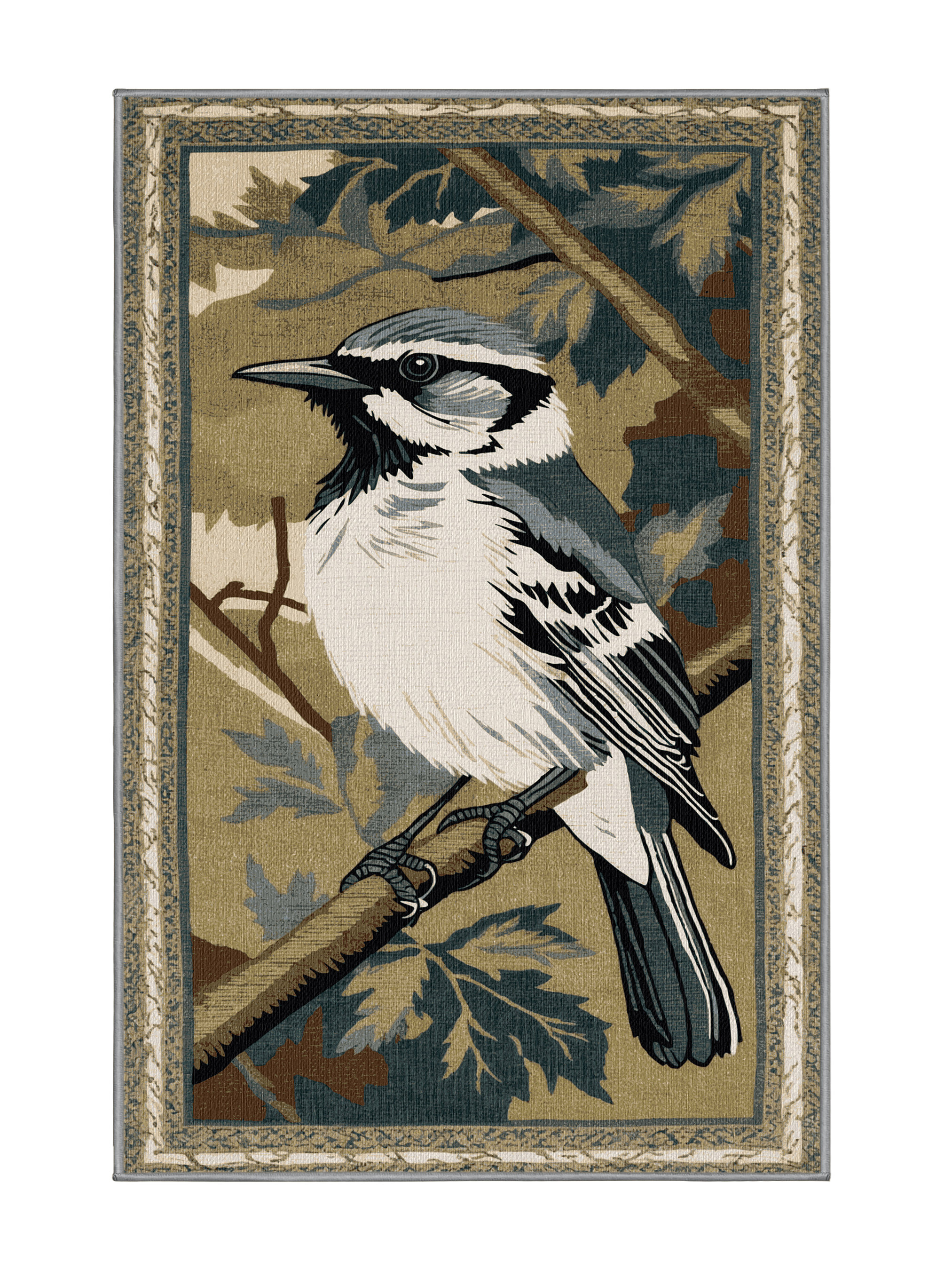 Foundry Select Washable Northern Mockingbird Birds Area Rug | Wayfair
