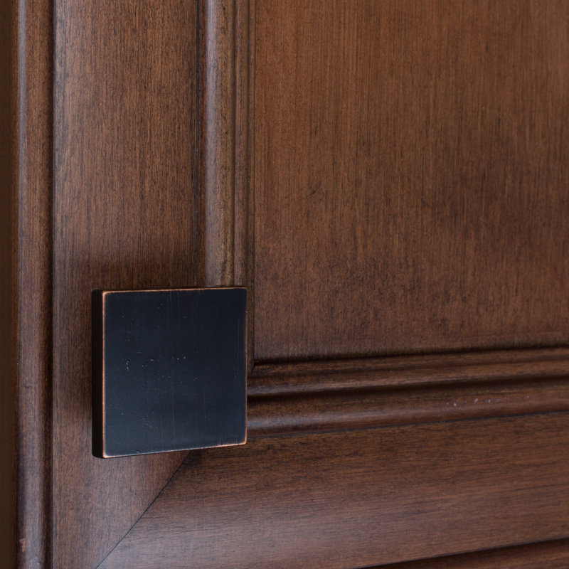 1 1/2" Length Square Knob, Oil Rubbed Bronze