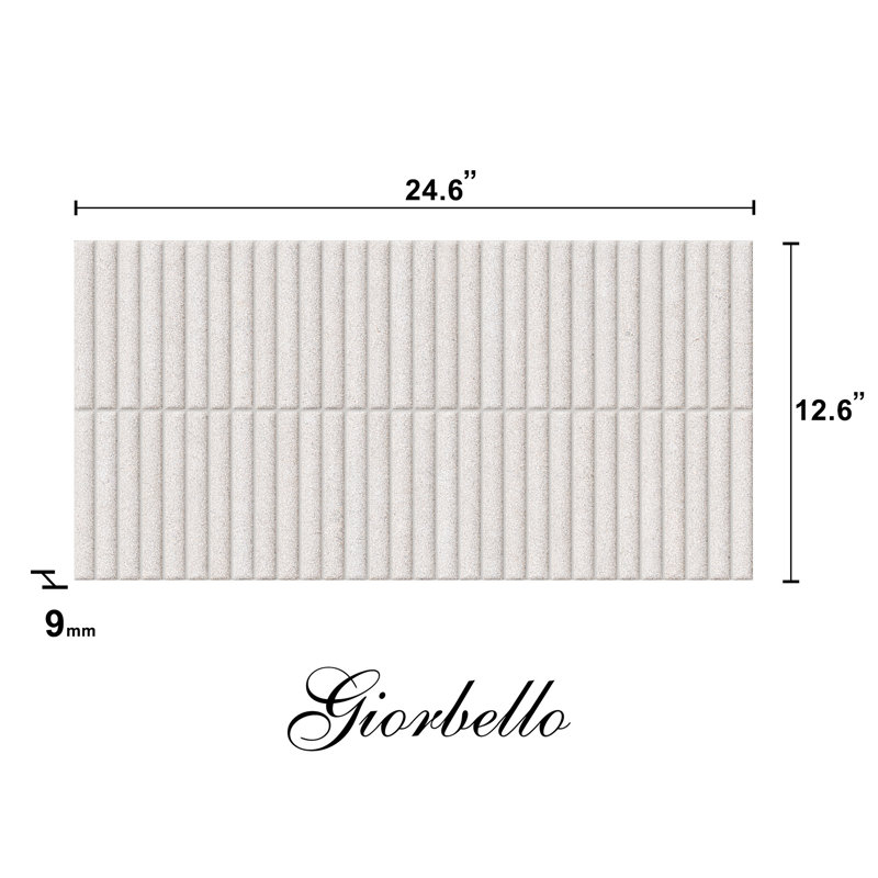 Spanish Zenstone Porcelain 12"x 24"x 9mm Wall Tile Case - Deco Almond (5 PCS, 10.76 Sq. Ft.), Pearl