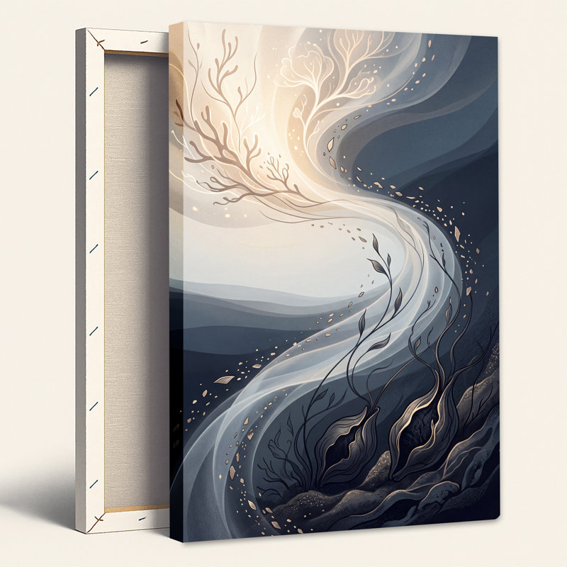 "Branches stylisées" sur toile, H 40 po x l 28 po
