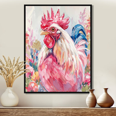 Red Green Rooster Gardens II - Rooster Animal Wall Decor