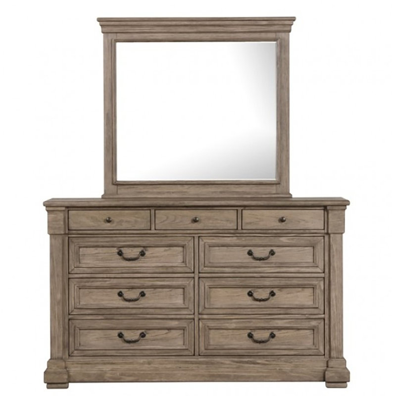Commode 9 tiroirs avec miroir Blackeo