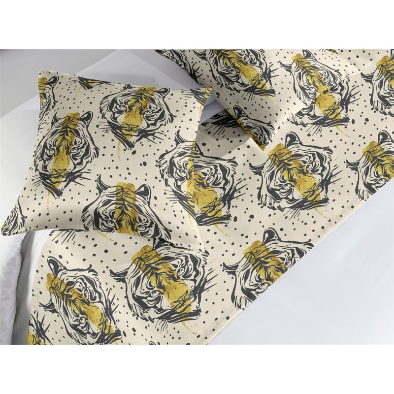 Ensemble de chemin de lit Ambesonne Tiger, Grand lit