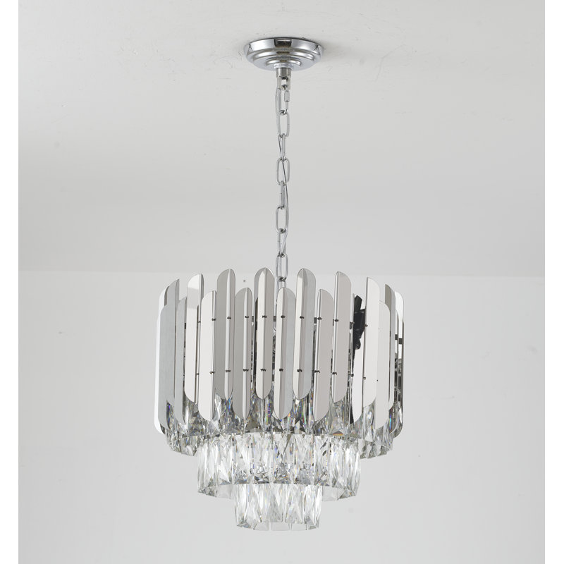 Lustre en cristal transitionnel en acier inoxydable 7 lumières Newcastleton 