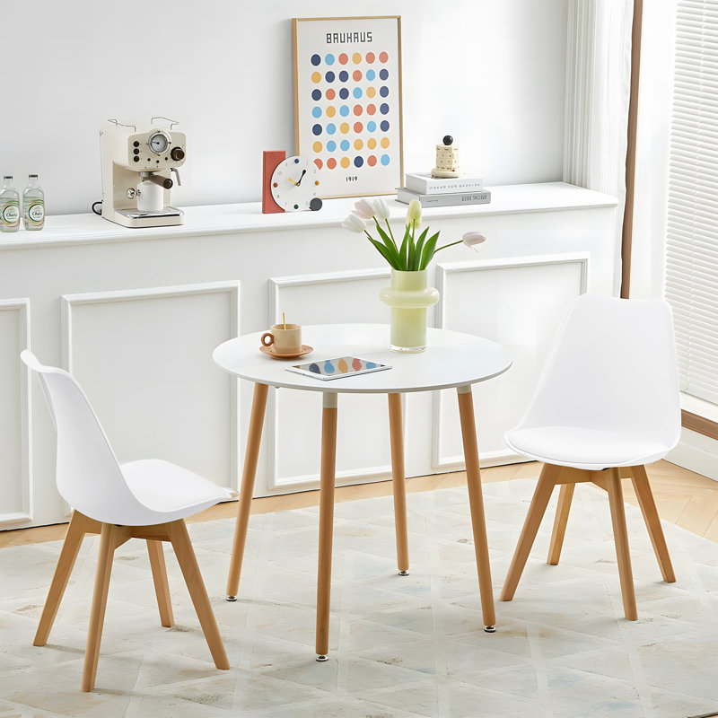 Nero Upholstered Dining Chair, White, Beech, 2