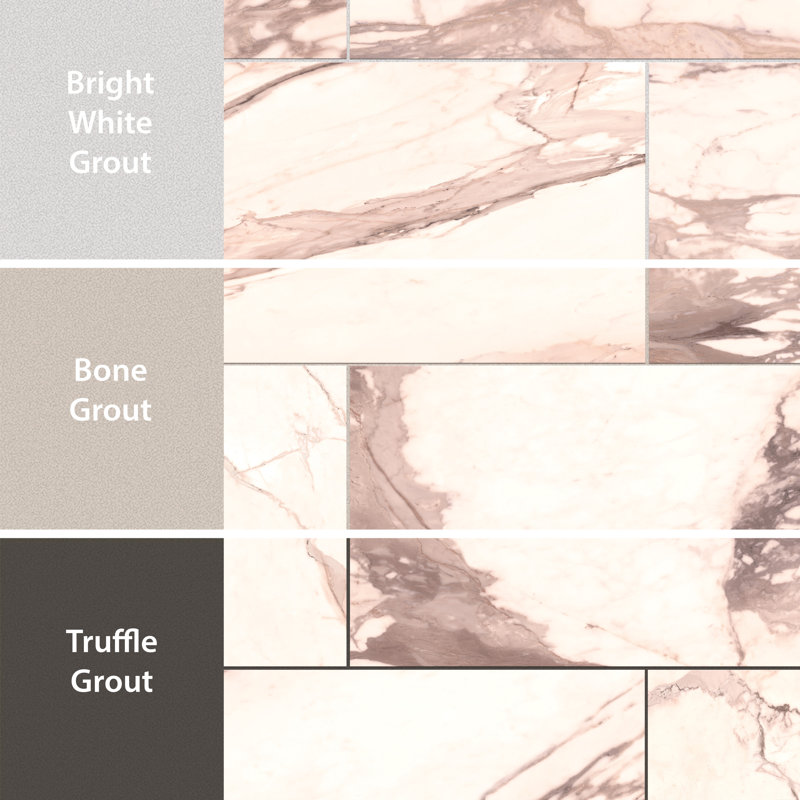 Reve 23-1/2 in. x 47-1/8 in. Porcelain Floor and Wall Tile, White/Red