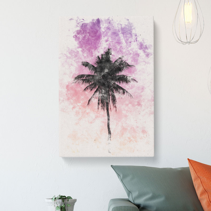 Summer Palm Tree - Wrapped Canvas, 50cm H x 35cm W x 3cm D