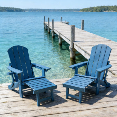 2 chaises Adirondack toutes saisons avec porte-gobelet pour les après-midis et les moments de détente en famille