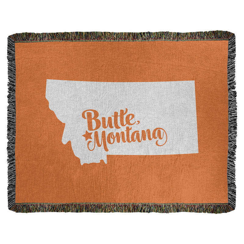 Jeté en coton butte montana, 50 po x 60 po, Orange