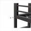 Small Teen Bedroom Loft Bed Frame, Full Size, Compact Integrated Workspace, Deep Black Iron Construction