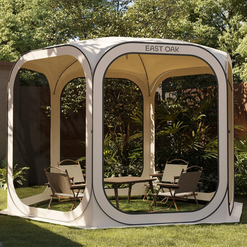 EAST OAK Screen House Tent Pop-Up, 4-6 person, Cream