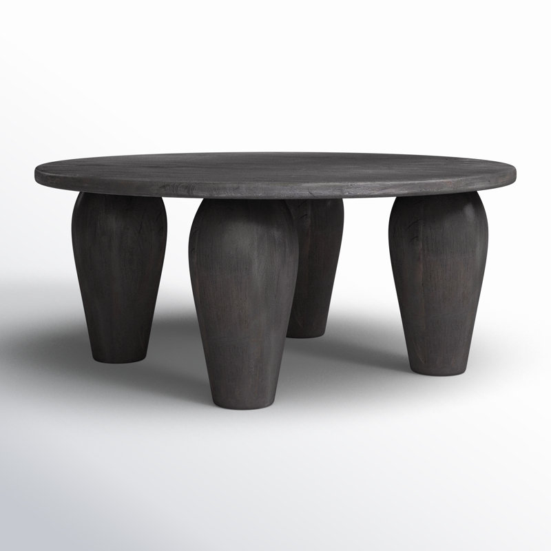 Maricopa Solid Wood Coffee Table, 16" H x 38" L x 38" W, Black
