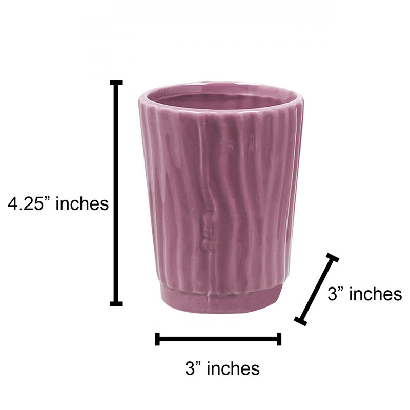 Ensemble d'accessoires de salle de bain Dolomite - Distributeur de savon, porte-savon et gobelet, Mauve