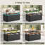Table basse à plateau relevable avec 2 tiroirs et rangement caché, table à cannelures moderne de style Mid-Century 4 en 1, noir-1504425875