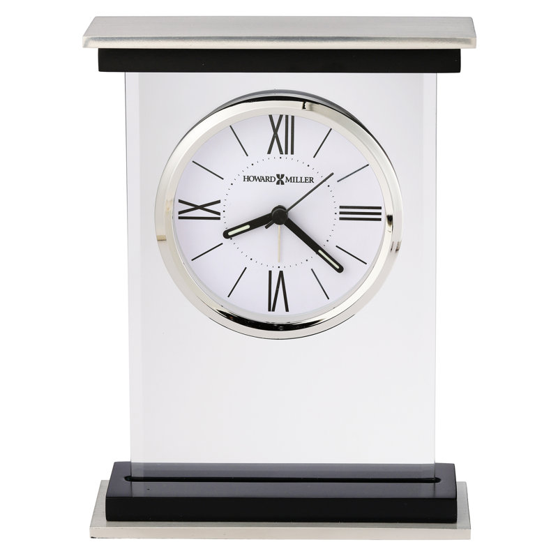 Bryant Analog Quartz Alarm Tabletop Clock in White/Black/Silver