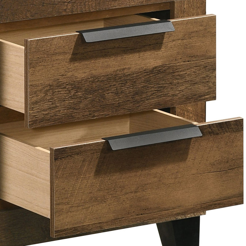 Wyles Rustic Oak 2-Drawer Nightstand