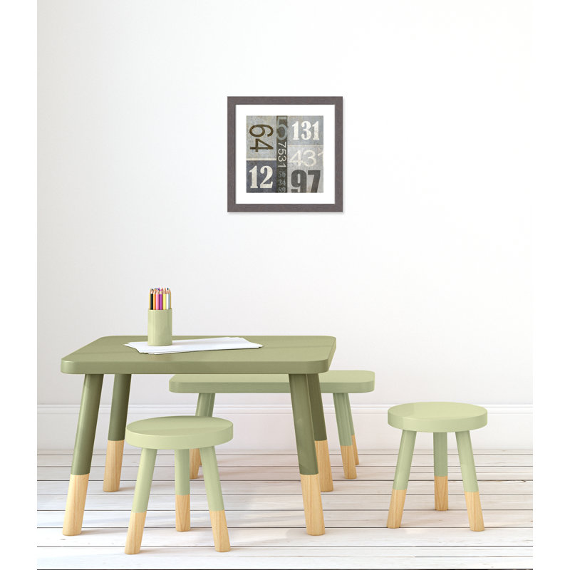 Art numérique encadré, H 16 po x l 16 po x P 0,6 po, Encadré plat à grain de bois gris
