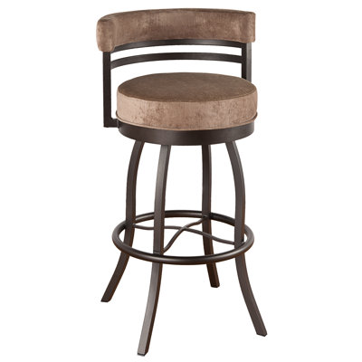 Swivel Upholstered Counter Stool with Metal Frame
