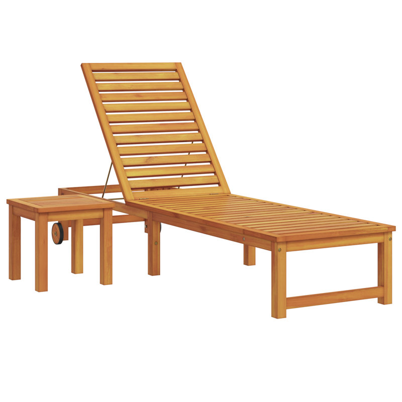 vidaXL Sun Lounger Reclining Oil Natural Outdoor Furniture Garden Seating Deck