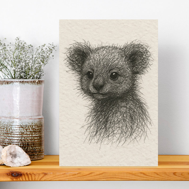 Mignon bébé Koala, impression d'art mural Koala contemporain, H 18 po x l 12 po