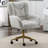 Teddy Fabric 360 Swivel Home Office Chair With Gold Metal Base And Universal Wheels-447466692