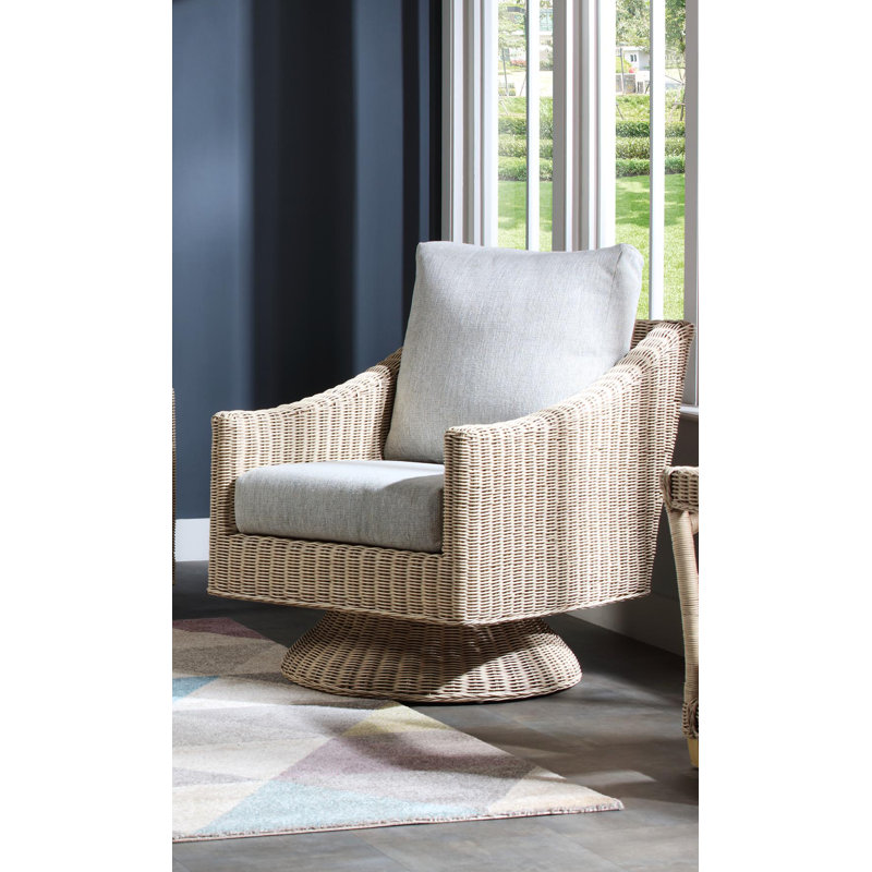 June Wicker Swivel Armchair