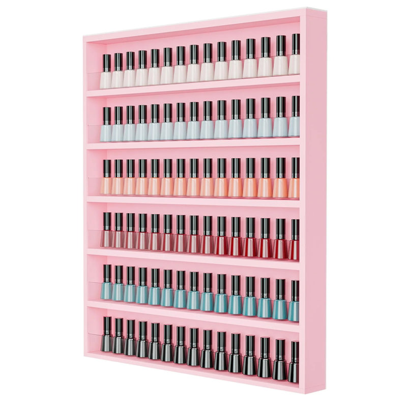 Support de rangement mural pour vernis à ongles 6 couches avec déflecteur en acrylique