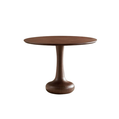 Black walnut color Round Solid + Manufactured Wood Dining table