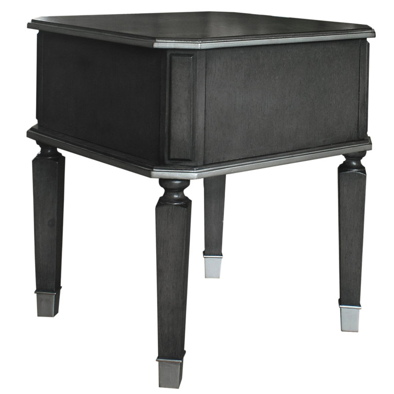 Table de bout à 1 tiroir gris anthracite et gris - Espace de vie élégant gris anthracite et gris