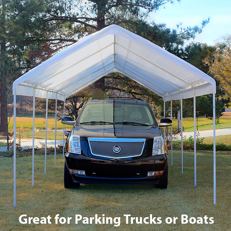 Extra Long White Fabric Canopy with Metal Frame