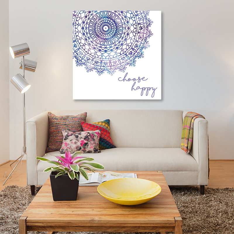 «Cosmic Mandala I», impression sur toile tendue, H 48 po x l 48 po x P 1,5 po, Toile tendue, Pas de tapis