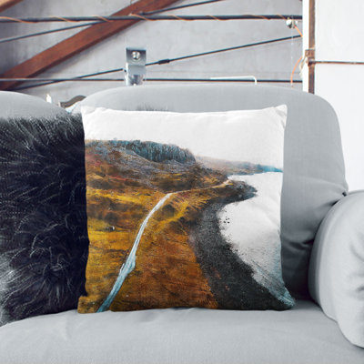 Coast of Isle of Skye in Scotland Cushion with Filling