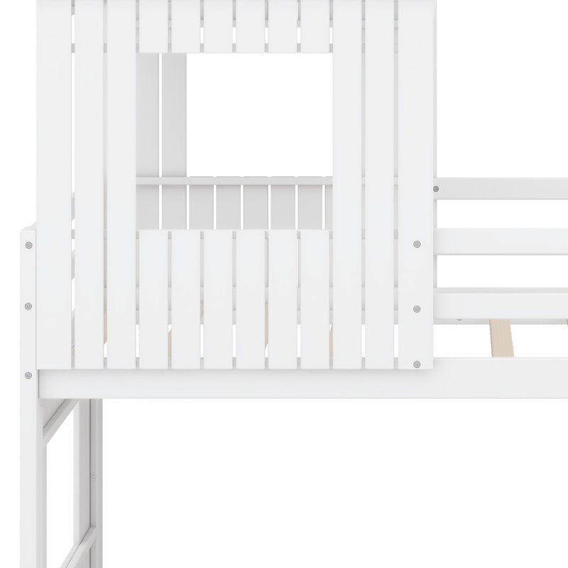 Lit superposé en bois, Blanc