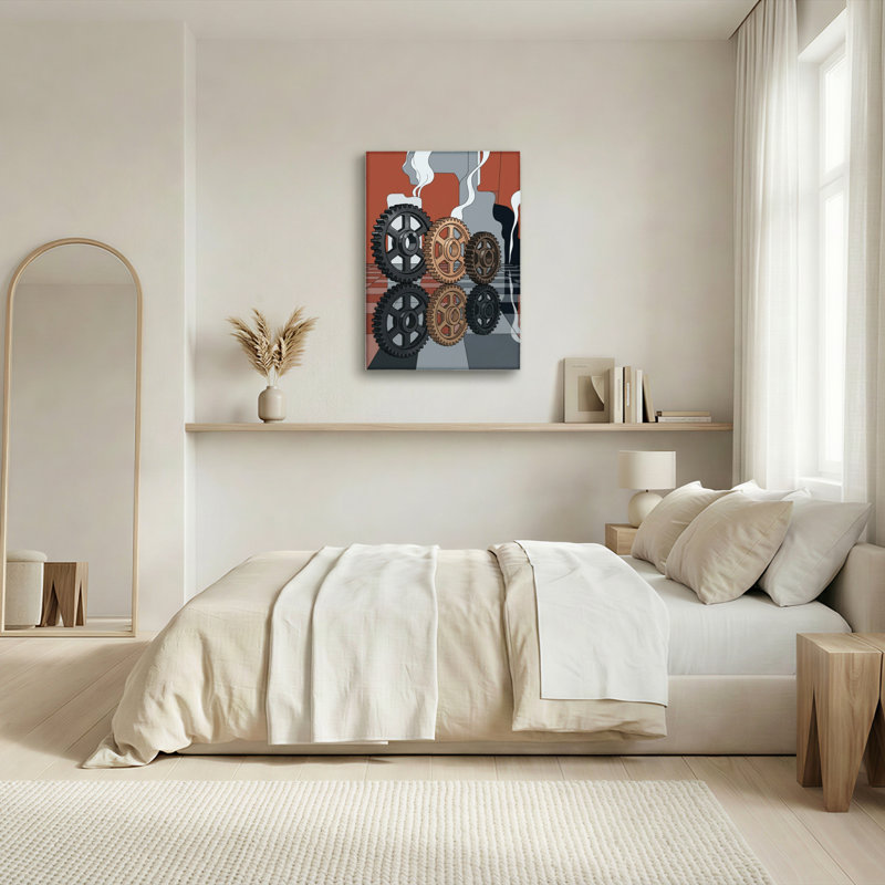 Ensemble de 1 tableau sur toile représentant un mécanisme d'engrenage, 30"H x 20"W, Wrapped Canvas