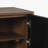 Naya Solid Wood Entryway Accent Cabinet Black Walnut Finish Hand Carved Two Door Storage Cabinet for Hallway