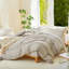 Ensemble de housse de couette à rayures 100% coton lavé DONEUS, ensemble de literie texturé 3 pièces avec fermeture à glissière-121384190-121384187