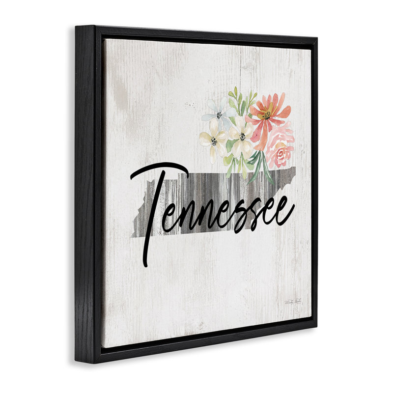 «Shabby Elegance Tennessee», art mural encadré sur toile flottante par Cindy Jacobs, Cadre flottant noir de jais
