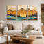 Paysage de montagne en bois superposé avec un ensemble de 3 toiles murales-972579709