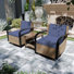 Ensemble de conversation de patio avec coussins 3 pièces pour 2 personnes