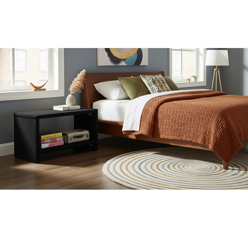Stoffel Nightstand, Black Velvet