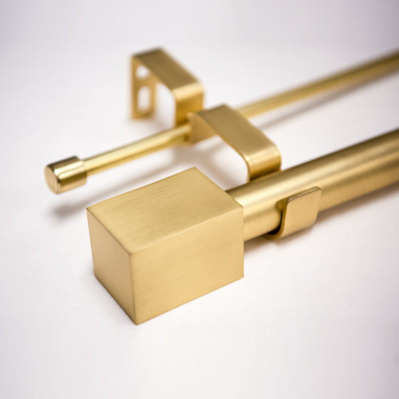 Jace Adjustable Double Curtain Rod, Gold, 48" - 84"