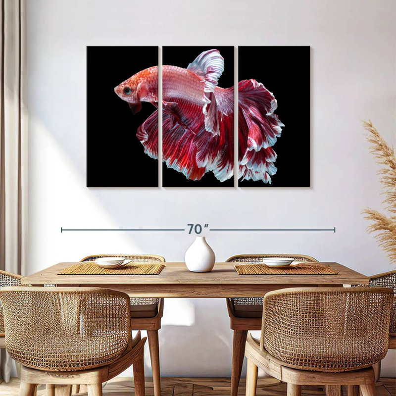 Brampt Red And White Betta Fish, 36" H x 57" W