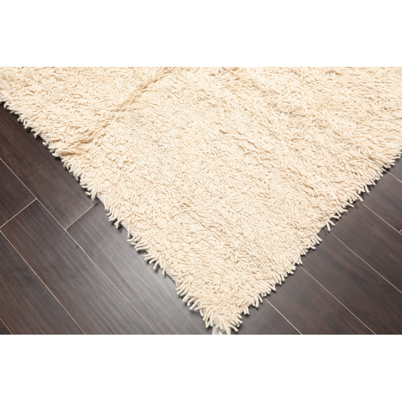 Wool Indoor Rug, Rectangle 9' x 12', Ivory 