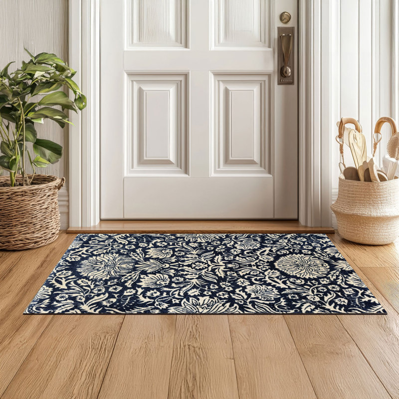 Tapis bleu lavable Cornflower, Bleu