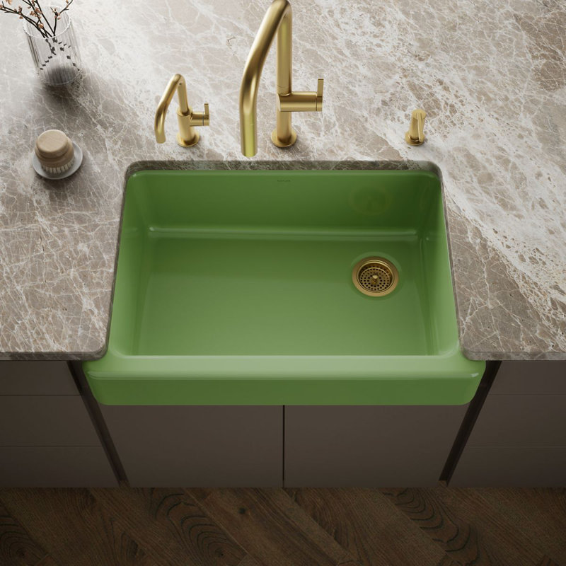 Évier encastré à simple cuve Kohler Whitehaven L 32-1 / 2 po x l 21-9 / 16 po x 9-5 / 8 po, Vert frais