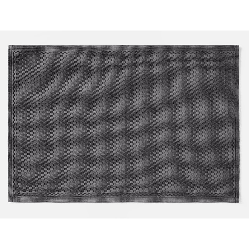 Moonstone Organic Bath Rug 2'X3' Alpine White, Slate