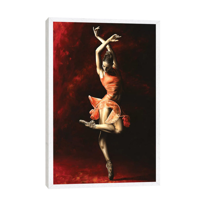The Passion Of Dance by Richard Young - Painting on Canvas, 66.04 cm H x 45.72 cm W, White Framed