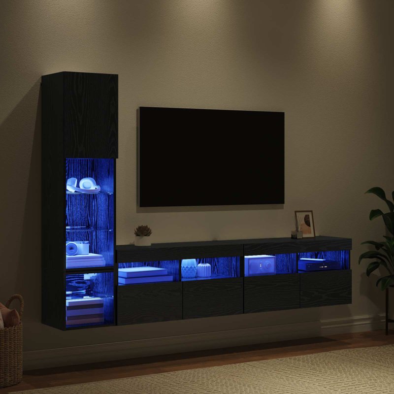 Unfinished Entertainment Centre for TVs up to 65", Black Oak